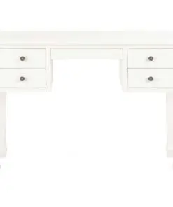 vidaXL Desk White 110x40x80 cm Solid Wood