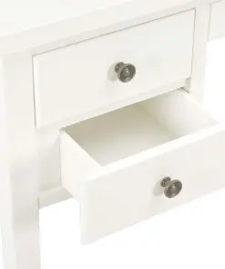 vidaXL Desk White 110x40x80 cm Solid Wood
