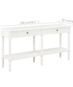 vidaXL Sideboard White 150x35x77 cm Solid Wood