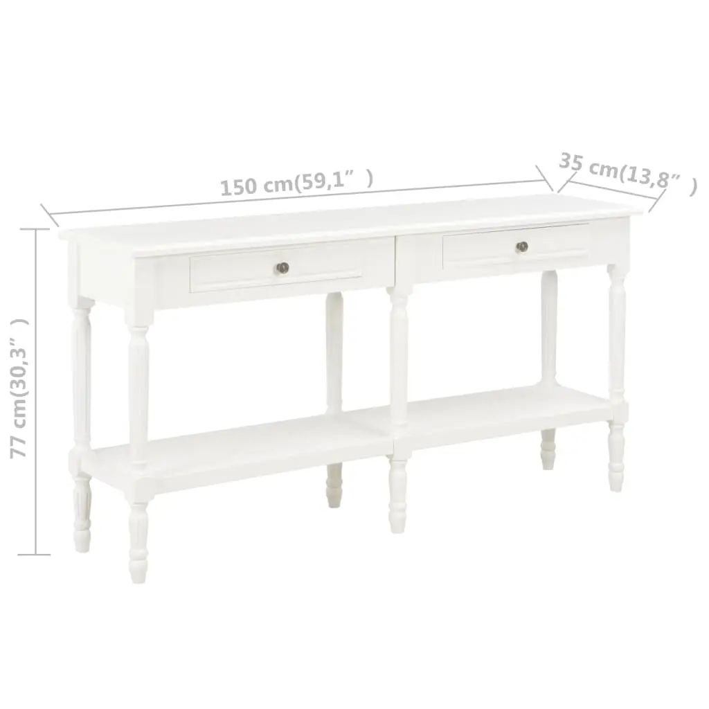 vidaXL Sideboard White 150x35x77 cm Solid Wood