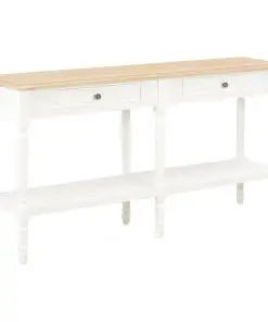 vidaXL Sideboard White and Brown 150x35x77 cm Solid Wood