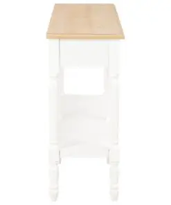 vidaXL Sideboard White and Brown 150x35x77 cm Solid Wood