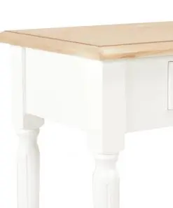 vidaXL Sideboard White and Brown 150x35x77 cm Solid Wood