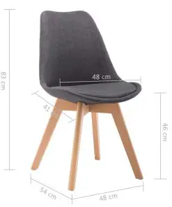 vidaXL Dining Chairs 6 pcs Dark Grey Fabric