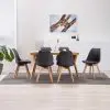 vidaXL Dining Chairs 6 pcs Dark Grey Fabric