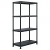 vidaXL Storage Shelf Rack Black 100 kg 60x30x138 cm Plastic