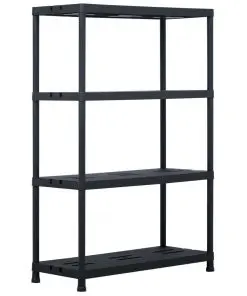 vidaXL Storage Shelf Rack Black 220 kg 90x40x138 cm Plastic