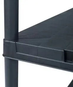 vidaXL Storage Shelf Rack Black 220 kg 90x40x138 cm Plastic