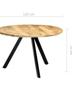 247848 vidaXL Dining Table 120×76 cm Solid Mango Wood