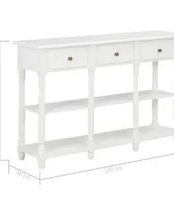vidaXL Console Table White 120x30x76 cm MDF