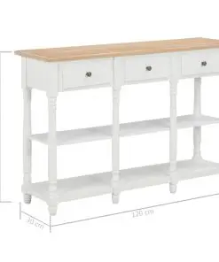 vidaXL Console Table White 120x30x76 cm MDF