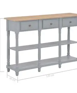 vidaXL Console Table Grey 120x30x76 cm MDF
