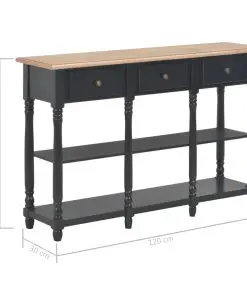 vidaXL Console Table Black 120x30x76 cm MDF