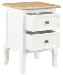 vidaXL Bedside Cabinet 2 pcs White 35x30x49 cm MDF
