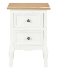 vidaXL Bedside Cabinet 2 pcs White 35x30x49 cm MDF
