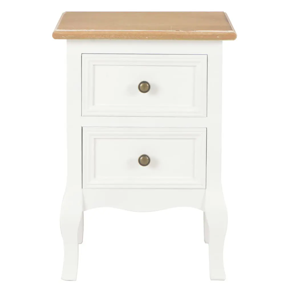 vidaXL Bedside Cabinet 2 pcs White 35x30x49 cm MDF