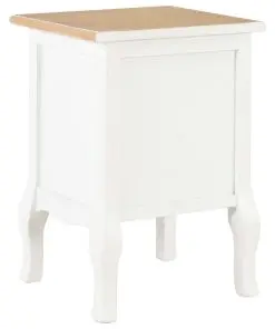 vidaXL Bedside Cabinet 2 pcs White 35x30x49 cm MDF