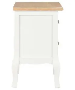 vidaXL Bedside Cabinet 2 pcs White 35x30x49 cm MDF