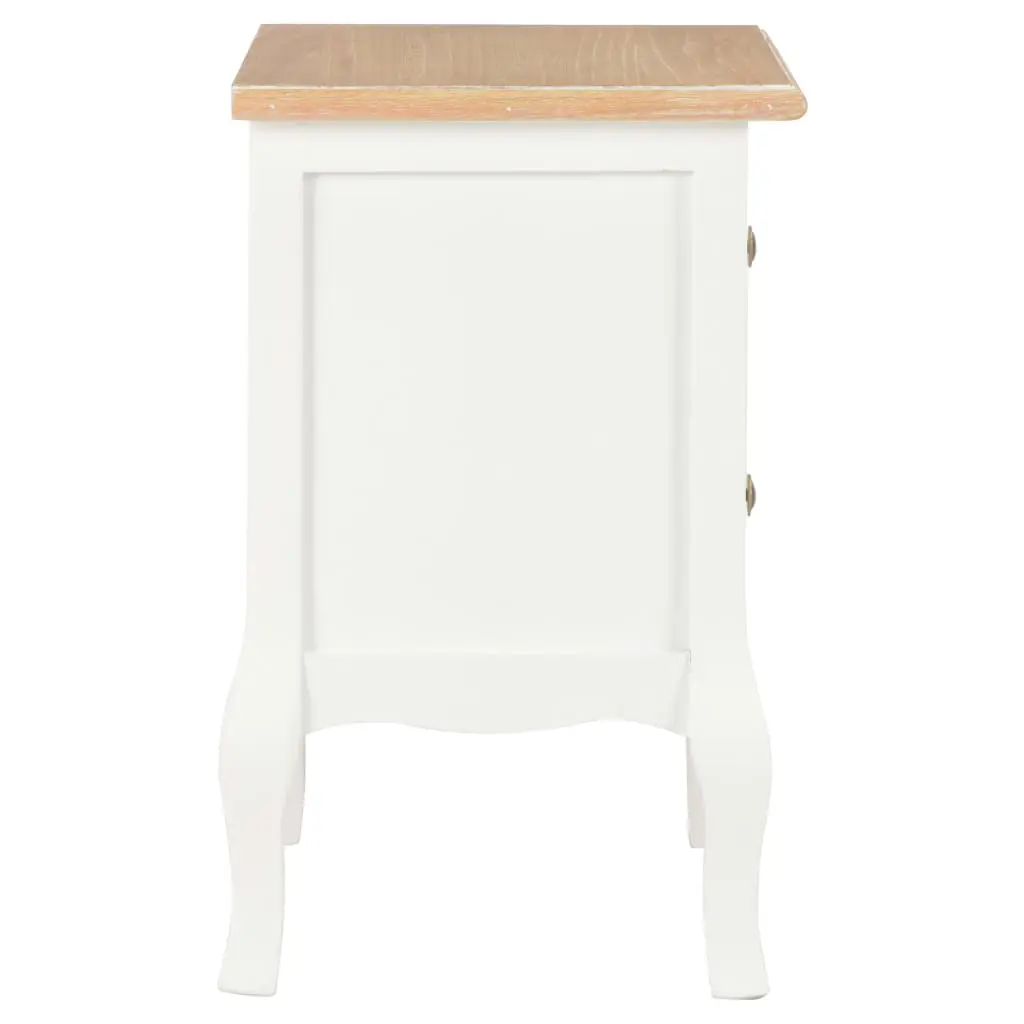vidaXL Bedside Cabinet 2 pcs White 35x30x49 cm MDF