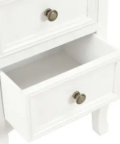 vidaXL Bedside Cabinet 2 pcs White 35x30x49 cm MDF
