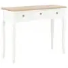 vidaXL Dressing Console Table with 3 Drawers White