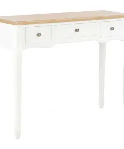 vidaXL Dressing Console Table with 3 Drawers White