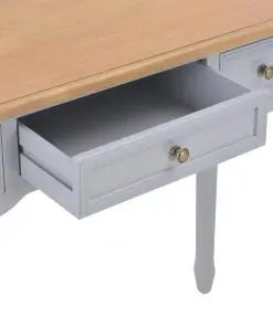 vidaXL Dressing Console Table with 3 Drawers Grey
