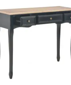 vidaXL Dressing Console Table with 3 Drawers Black