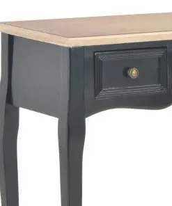 vidaXL Dressing Console Table with 3 Drawers Black