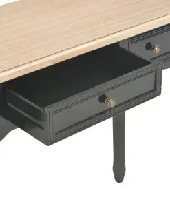 vidaXL Dressing Console Table with 3 Drawers Black