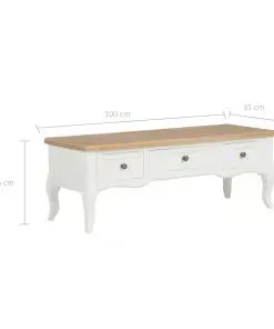 vidaXL TV Cabinet White 100x35x35 cm Wood