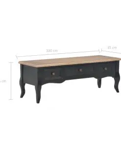 vidaXL TV Cabinet Black 100x35x35 cm Wood