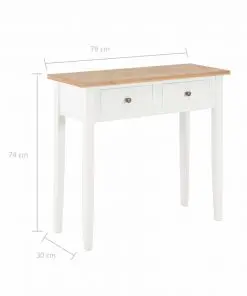 vidaXL Dressing Console Table White 79x30x74 cm Wood