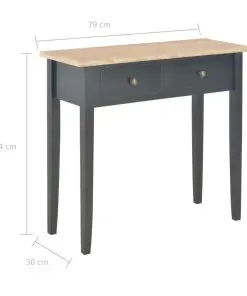 vidaXL Dressing Console Table Black 79x30x74 cm Wood