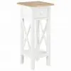 vidaXL Side Table White 27x27x65.5 cm Wood