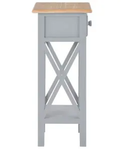 vidaXL Side Table Grey 27x27x65.5 cm Wood