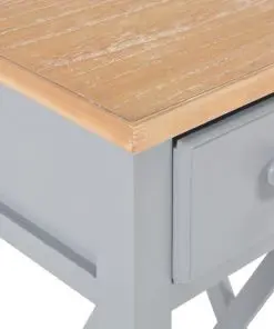 vidaXL Side Table Grey 27x27x65.5 cm Wood