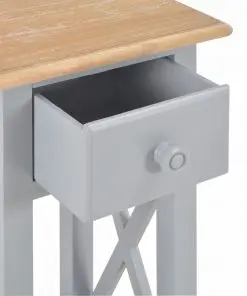 vidaXL Side Table Grey 27x27x65.5 cm Wood
