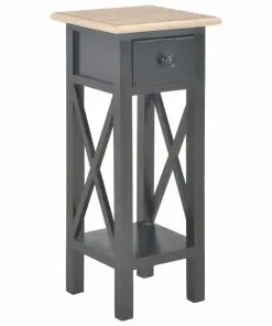 vidaXL Side Table Black 27x27x65.5 cm Wood