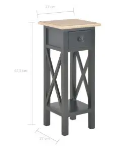 vidaXL Side Table Black 27x27x65.5 cm Wood