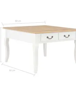vidaXL Coffee Table White 80x80x50 cm Wood