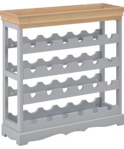 vidaXL Wine Cabinet Grey 70×22.5×70.5 cm MDF