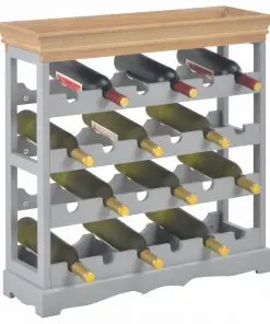 vidaXL Wine Cabinet Grey 70×22.5×70.5 cm MDF