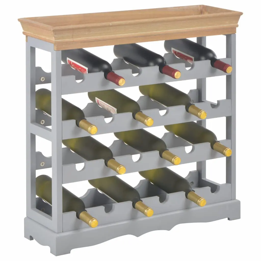 vidaXL Wine Cabinet Grey 70×22.5×70.5 cm MDF