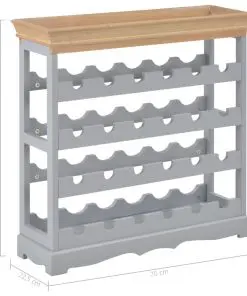vidaXL Wine Cabinet Grey 70×22.5×70.5 cm MDF