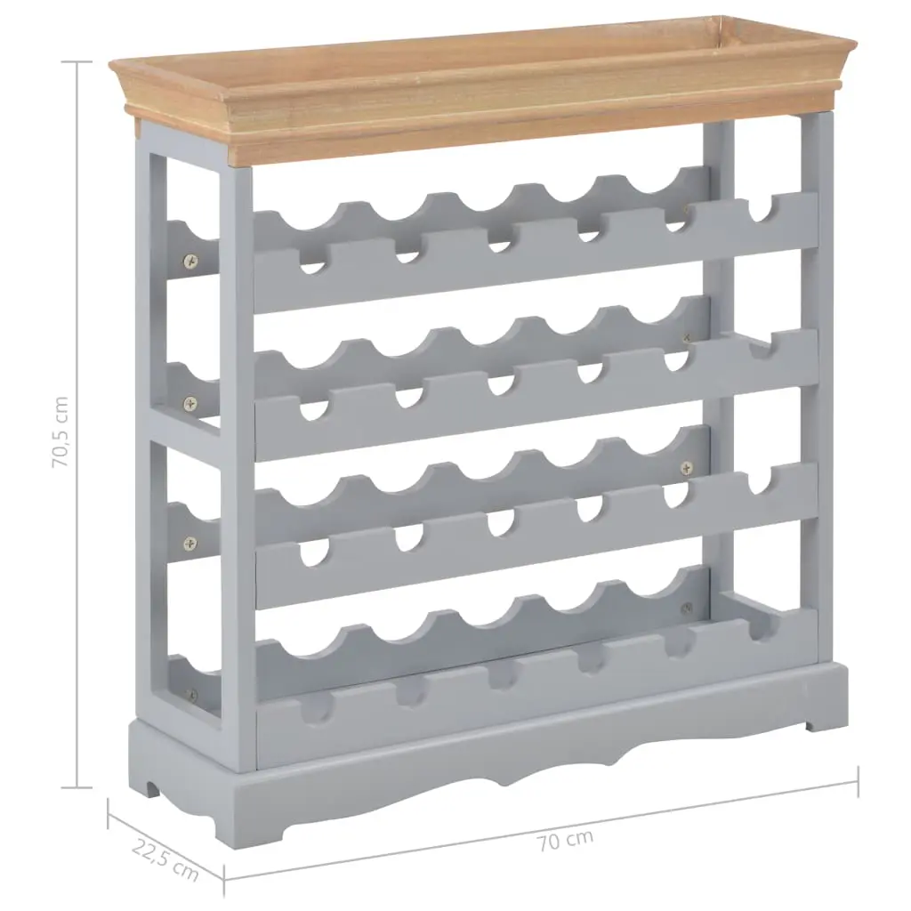 vidaXL Wine Cabinet Grey 70×22.5×70.5 cm MDF