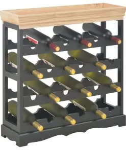 vidaXL Wine Cabinet Black 70×22.5×70.5 cm MDF