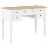 vidaXL Writing Desk White 109.5x45x77.5 cm Wood