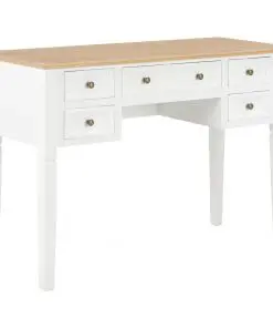 vidaXL Writing Desk White 109.5x45x77.5 cm Wood