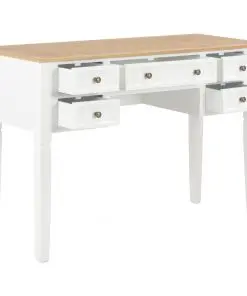 vidaXL Writing Desk White 109.5x45x77.5 cm Wood